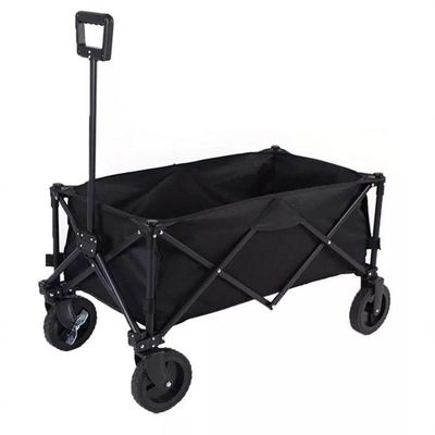 Carrinho Dobrável Multiuso Para Camping, Praia E Transporte – 100kg De Capacidade - Preto