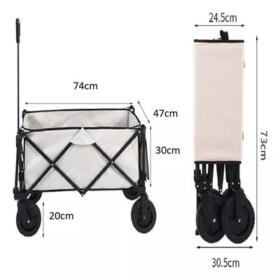 Carrinho Dobrável Multiuso Para Camping, Praia E Transporte – 100kg De Capacidade - Preto