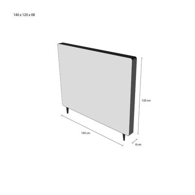Cabeceira Piave Linho Bege Casal (8x140x120) - Ortobom