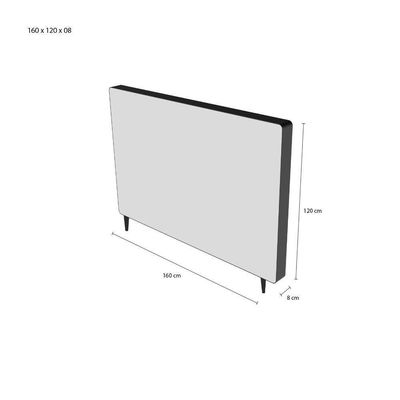 Cabeceira Piave Veluto Bege Queen (8x160x120) - Ortobom