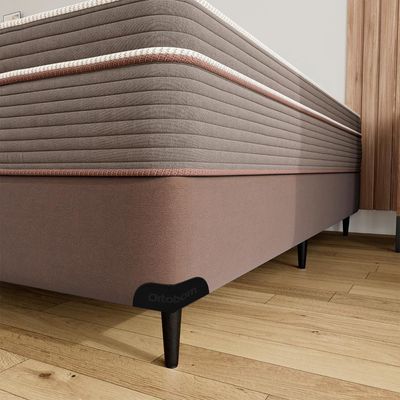 Base Sommier Camurça Marrom Casal (138x188x23) - Ortobom