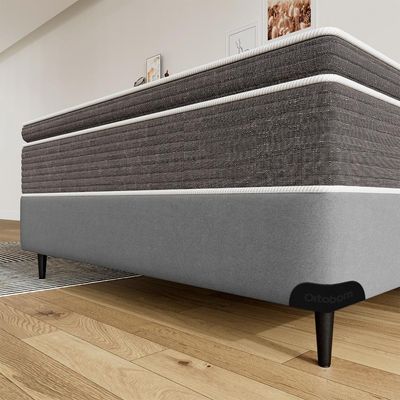 Base Sommier Camurça Cinza Solteiro (88x188x23) - Ortobom