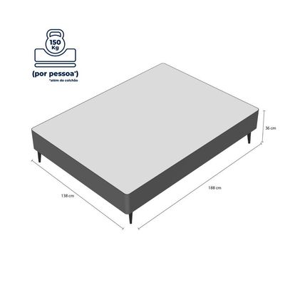 Base Sommier Camurça Bege Casal (138x188x23) - Ortobom