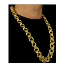 Cordão Corrente Friso 18Mm Semelhante Ao Ouro 18K