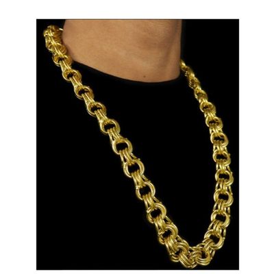 Cordão Corrente Friso 18Mm Semelhante Ao Ouro 18K