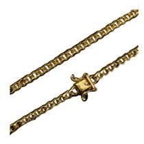 Cordão Corrente Cubana 4Mm Semelhante Ao Ouro 18K