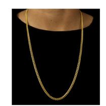 Cordão Corrente Cubana 4Mm Semelhante Ao Ouro 18K