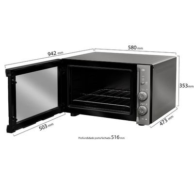 Forno Elétrico De Bancada Mueller Espelhado 50 Litros 220V