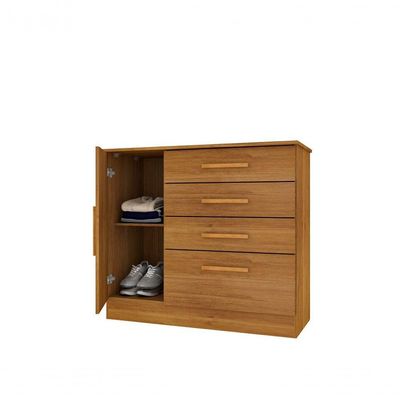 Cômoda Chicago 4 Gavetas 1 Portas Tcil Cinamomo