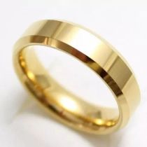 Par Aliança Ouro 18k Banhada Chanfrada 6mm Aço Inoxidável Tamanho:15-16