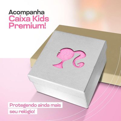 Relogio Digital Infantil Rosa + Oculos Proteção Uv + Caixa Kids Barbie