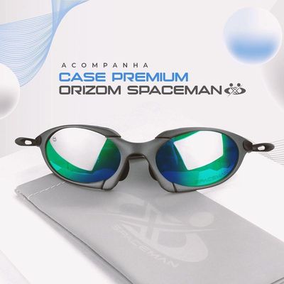 Oculos Sol Proteção Uv Cinza Lupa Metal Masculino + Case