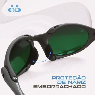Oculos Sol Proteção Uv Cinza Lupa Metal Masculino + Case