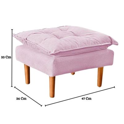 Poltrona De Amamentação Ergonômica Loana Com Puff Suede Rosê