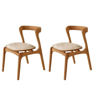 Conjunto Com 2 Cadeiras Madeira Solaris Moderna Mobilia.