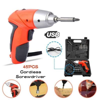 Kit Parafusadeira 4.8v 45 Acessórios Bateria Recarregável