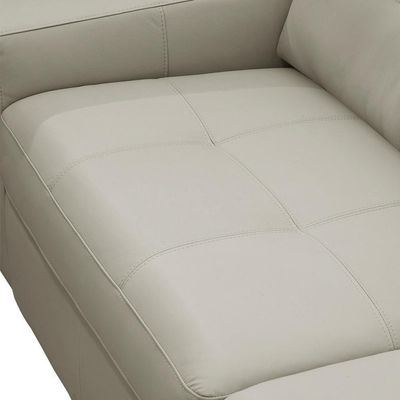 Sofá 3 Lugares Para Sala De Estar Living 235cm Vienne L06 Couro Cinza Claro - Lyam Decor