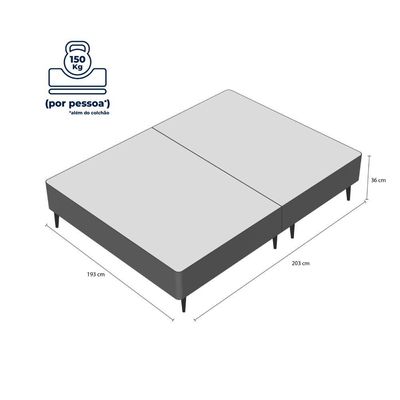 Base Sommier Bege Super King (193x203x23) - Ortobom