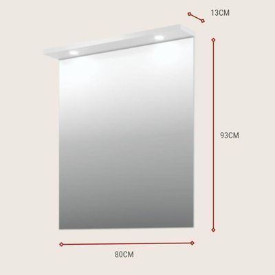 Espelho Para Banheiro Com Led 80cm Mdf Freijó- On Móveis