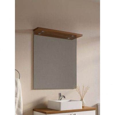 Espelho Para Banheiro Com Led 80cm Mdf Freijó- On Móveis