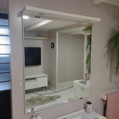 Espelho Para Banheiro Com Led 80cm Mdf Freijó- On Móveis
