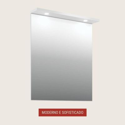 Espelho Para Banheiro Com Led 80cm Mdf Freijó- On Móveis
