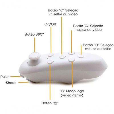 Oculos De Realidade Virtual 3d Vr Box + Controle Bluetooth