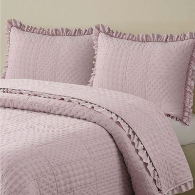 Cobre Leito Queen Percal 300 Fios Malvinni 3 Peças - Rose