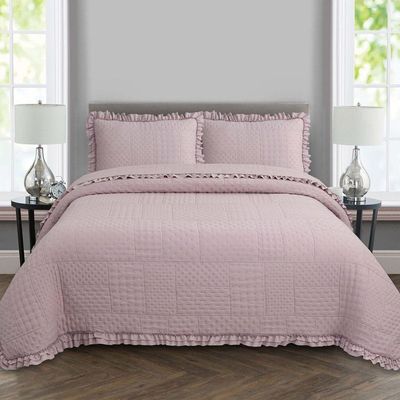 Cobre Leito Queen Percal 300 Fios Malvinni 3 Peças - Rose
