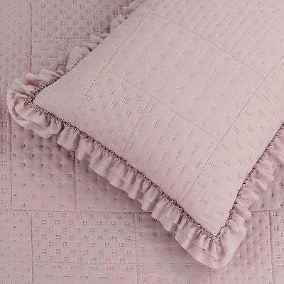 Cobre Leito Queen Percal 300 Fios Malvinni 3 Peças - Rose