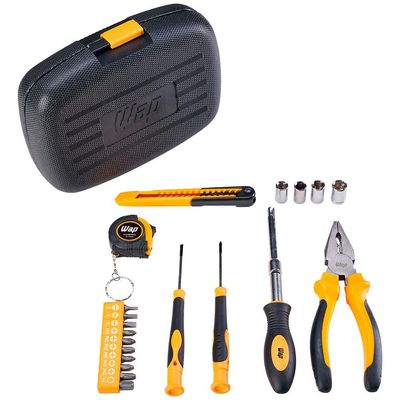 Kit de Ferramentas WAP MKF21 com Trena, Chaves, Estilete, Alicate, Maleta – 21 Peças