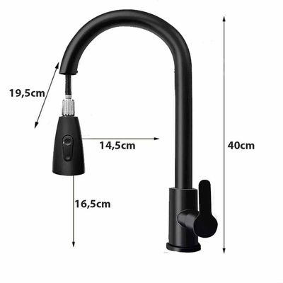 Torneira Goumert Pull Down Monocomando Cozinha Flexivel Agua Fria Quente Cuba Mesa Limpeza