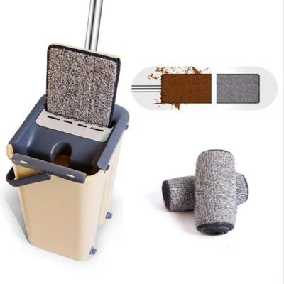 Mop Duplo Magico Vassoura Rodo Flat Balde Limpeza Piso Multiuso Esfregao Vertical Lava Seca Refil