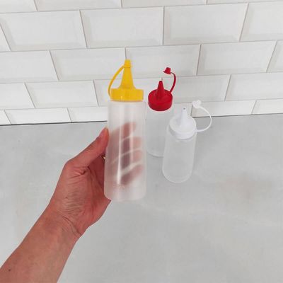 Kit 60 Bisnagas Plásticas para Molho 250ml Ketchup Maionese
