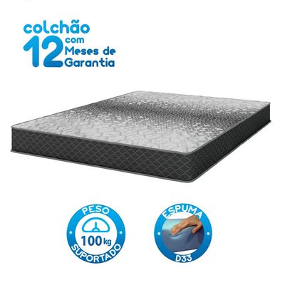 Colchão Casal Umaflex Thor em Espuma D33 19 x 138 x 188 cm – Preto/Cinza