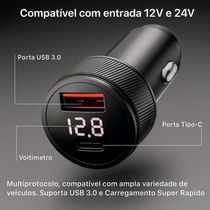 Cabo Carregador Veicular 3 em 1 Starlink Mini 2 Metros USB-C