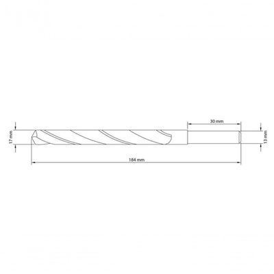 Broca Para Aço 17x184 Mm Tramontina Master Em Aço Rápido Hss Din 338