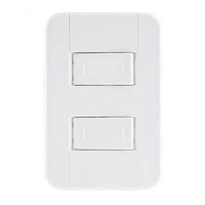 Conjunto 4x2 2 Interruptores Paralelos 10 A 250 V Tramontina Tablet Branco