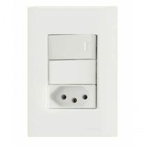 Conjunto 4x2 1 Interruptor Simples 10 A 250 V 1 Tomada 2p+t 10 A 250 V Tramontina Giz