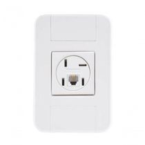 Conjunto 4x2 1 Tomada Telefone 4p E Rj11 Tramontina Tablet Branco
