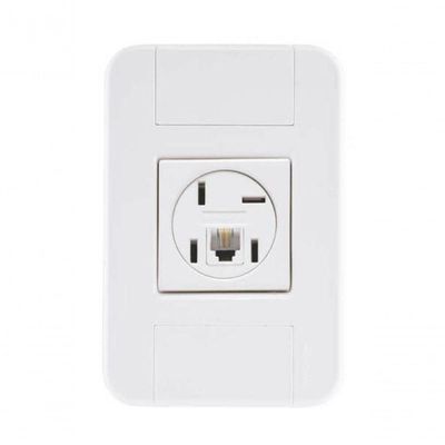 Conjunto 4x2 1 Tomada Telefone 4p E Rj11 Tramontina Tablet Branco