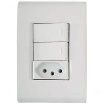 Conjunto 4x2 2 Interruptores Paralelos 10 A 250 V 1 Tomada 2p+t 10 A 250 V Tramontina Liz
