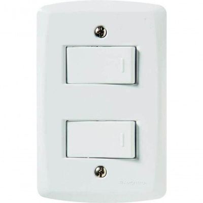 Conjunto 4x2 1 Interruptor Simples 10 A 250 V 1 Interruptor Paralelo 10 A 250 V Tramontina Lux2