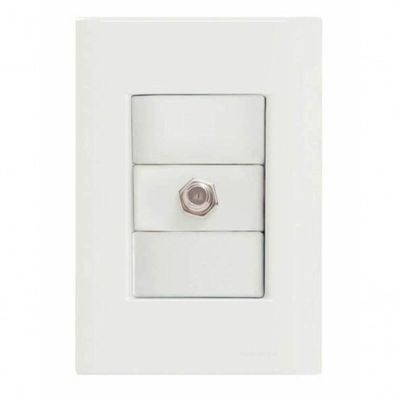 Conjunto 4x2 1 Tomada Tv-sat Coaxial Tramontina Giz Branco