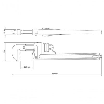Chave Para Tubos Tramontina Master 18" Em Ferro Fundido Modelo Americano