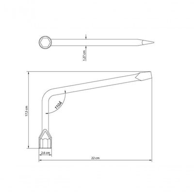 Chave De Roda Tipo L 17mm Tramontina Master Corpo Forjado Em Aço Cromado
