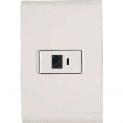 Conjunto 4x2 1 Tomada Rj45 Cat. 6 Tramontina Liz Branco