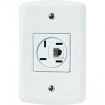 Conjunto 4x2 Com 1 Tomada Telefone 4p E Rj11 Tramontina Lux2 Branco