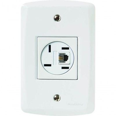 Conjunto 4x2 Com 1 Tomada Telefone 4p E Rj11 Tramontina Lux2 Branco