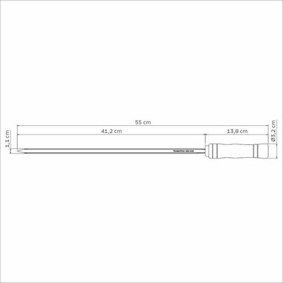 Espeto Para Churrasco Tramontina Com Lâmina Em Inox E Cabo De Madeira 55cm
